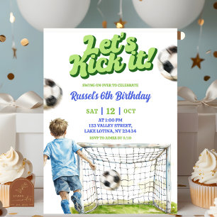 Soccer Kick off some fun Boy Birthday Invitation