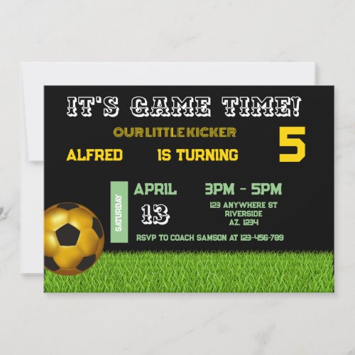 Soccer kicker Birthday Invitation