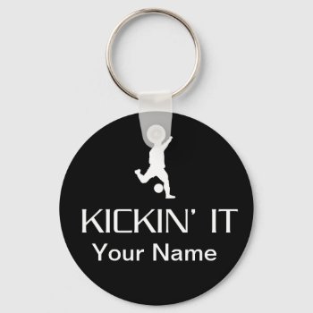 Soccer Kickin It Keychain by RelevantTees at Zazzle