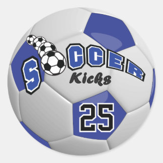 Soccer Kicks | Dark Blue Classic Round Sticker