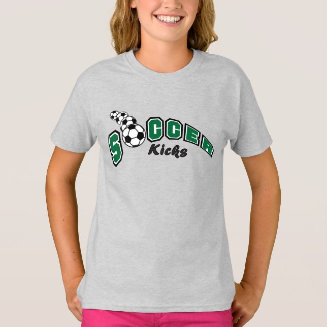 Soccer Kicks - Dark Green T-Shirt (Front)
