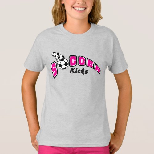 Soccer Kicks _ Hot Pink T_Shirt