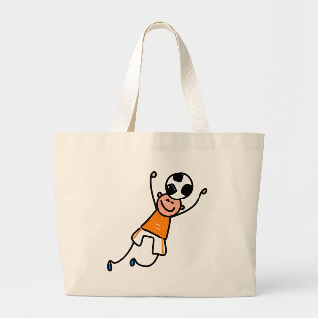Soccer Kid Large Tote Bag (Front)
