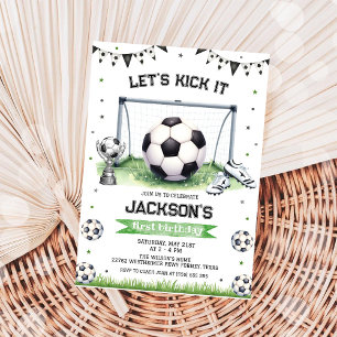 Soccer Kids Boy Birthday Party Invitation