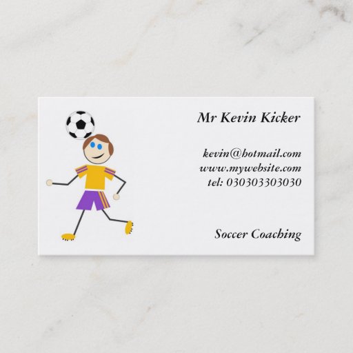 Customizable Soccer Kids Business Cards