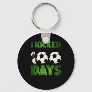 Soccer Kids I Kicked My Way Through 100 Days Of Sc Keychain