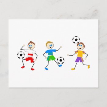 Soccer Kids Postcard by prawny at Zazzle