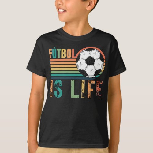 Soccer kids tshirts Retro Style Futbol IS life T_Shirt