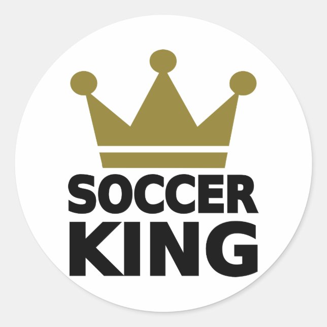 Soccer king classic round sticker (Front)