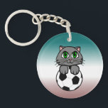 Soccer Kitten Keychain<br><div class="desc">Here's a design for all you soccer players (or those of you who just plain love soccer) who also happen to be cat lovers! It doesn't get sweeter than this! Soccer Kitten! Thank You for checking out this design! You can see many more of my designs here on Zazzle at...</div>