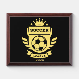Soccer League 2026 Award Plaque