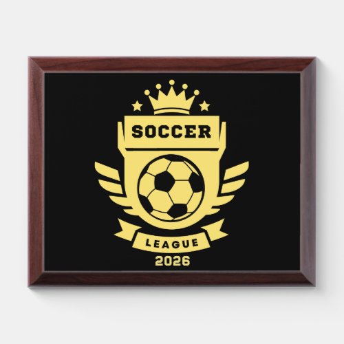 Soccer League 2026 Award Plaque