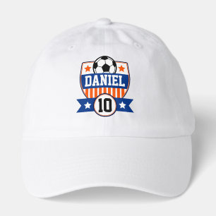 Soccer League Kids Football Name & Number Logo Hat