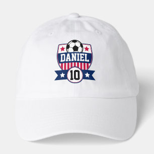 Soccer League Kids Football Name & Number Logo  Hat