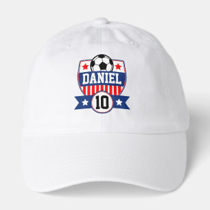 Soccer League Kids Football Name & Number Logo Hat