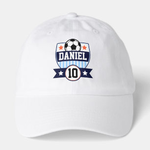 Soccer League Kids Football Name & Number Logo Hat