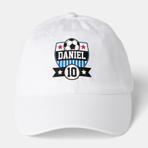 Soccer League Kids Football Name & Number Logo Hat