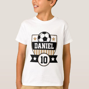 Soccer League Kids Football Name & Number Logo  T-Shirt