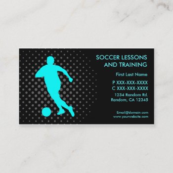 Soccer Lessons Training Custom Business Cards by ProfessionalOffice at Zazzle