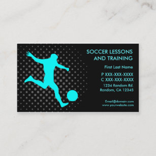 Soccer lessons training custom business cards