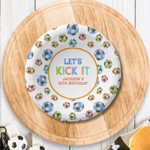 Soccer Let's Kick It Boys Birthday Paper Bowls
