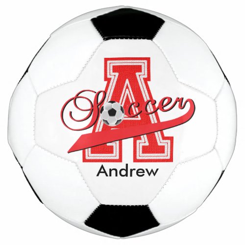 Soccer Letter A Word Art  DIY Name  Red Soccer Ball