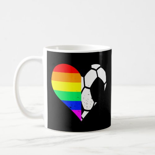 Soccer LGBT Pride Heart Soccer Player  Coffee Mug