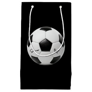 Soccer Life Black And White Soccer Ball Fun Small Gift Bag