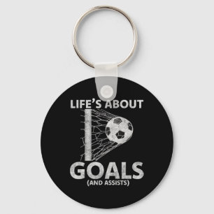 Soccer Life's About Goals Soccer Lovers Player Foo Keychain