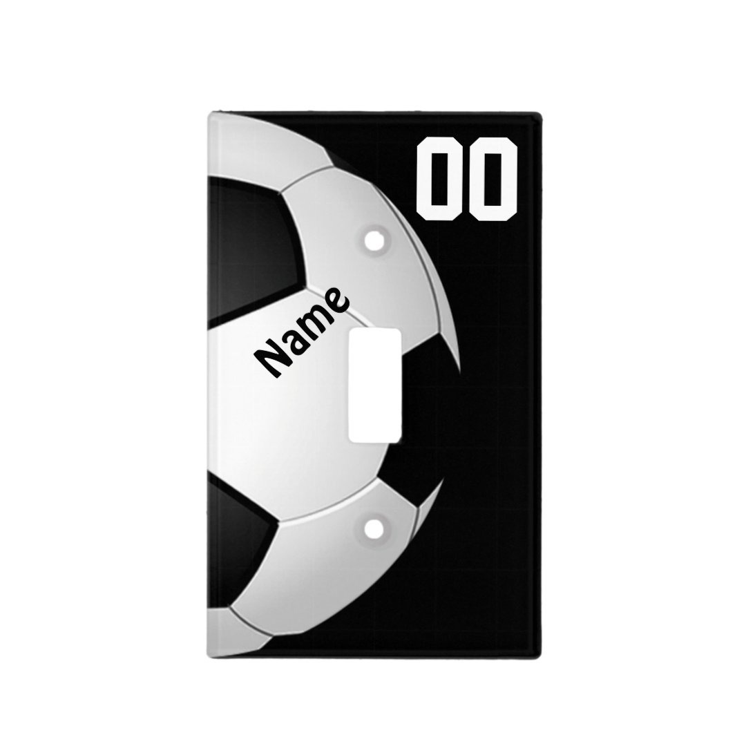 Soccer Light Switch Cover, Your NAME and NUMBER Zazzle