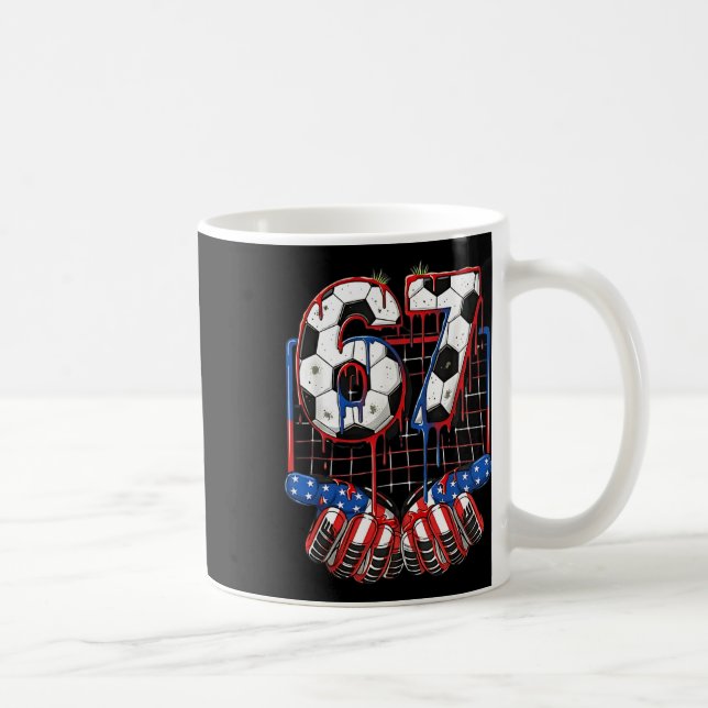 Soccer Ll 67 Drip Six Seven Gen Alpha Meme Usa Fla Coffee Mug (Right)