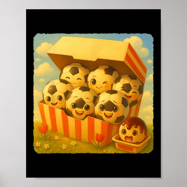 Soccer Ll Chicken Nuggets Cute Kawaii Funny Fast F Poster (Front)