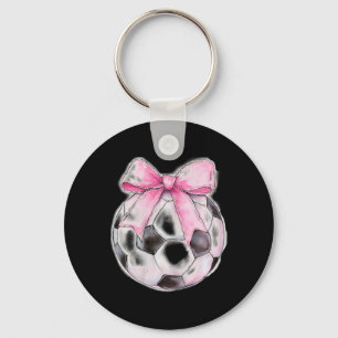 Soccer Ll Pink Coquette Bow Dainty Ribbon Girls So Keychain