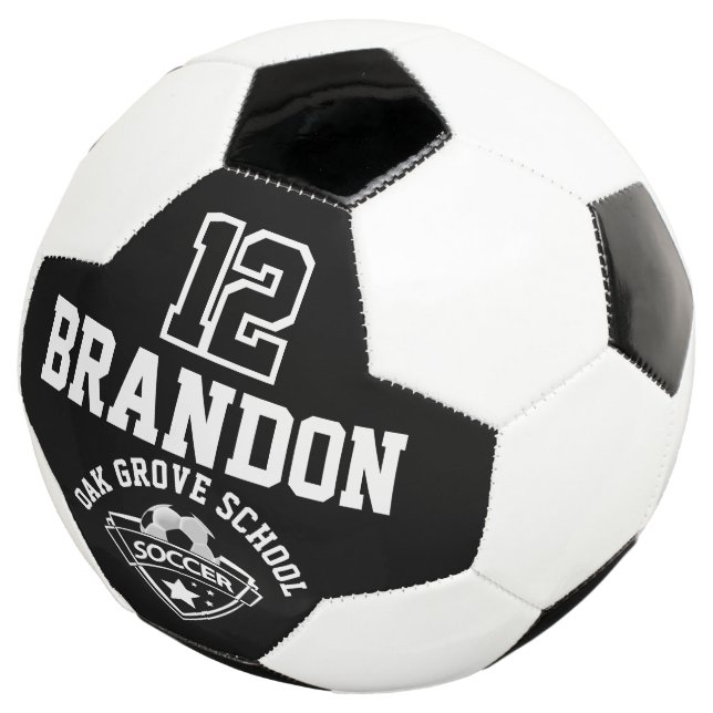 Soccer  Logo - Black and White Ball (Three Quarter)