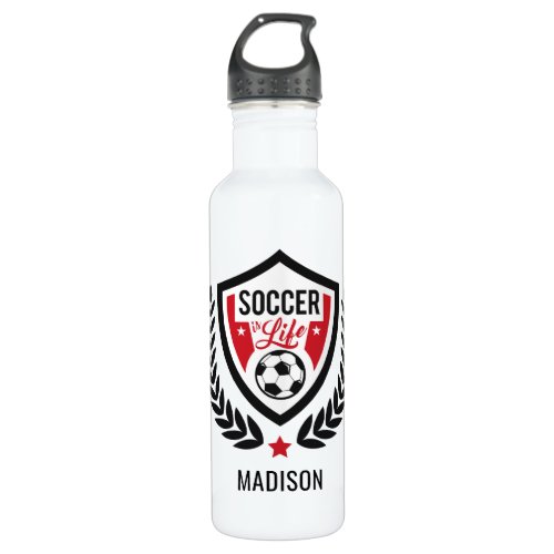 Soccer Logo custom name water bottles