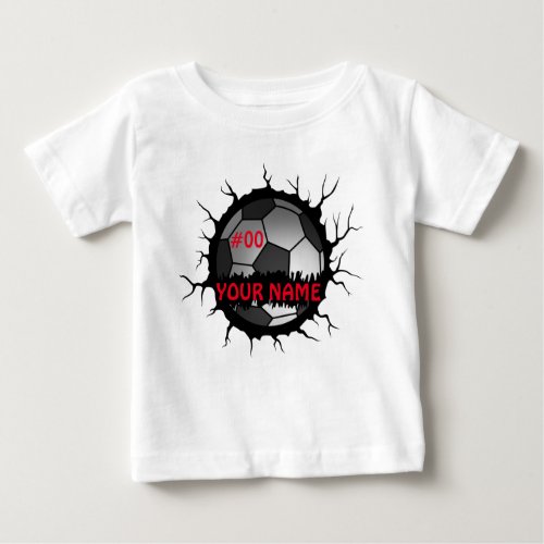 Soccer Logo Soccer Custom Name Soccer Gift Baby T_Shirt