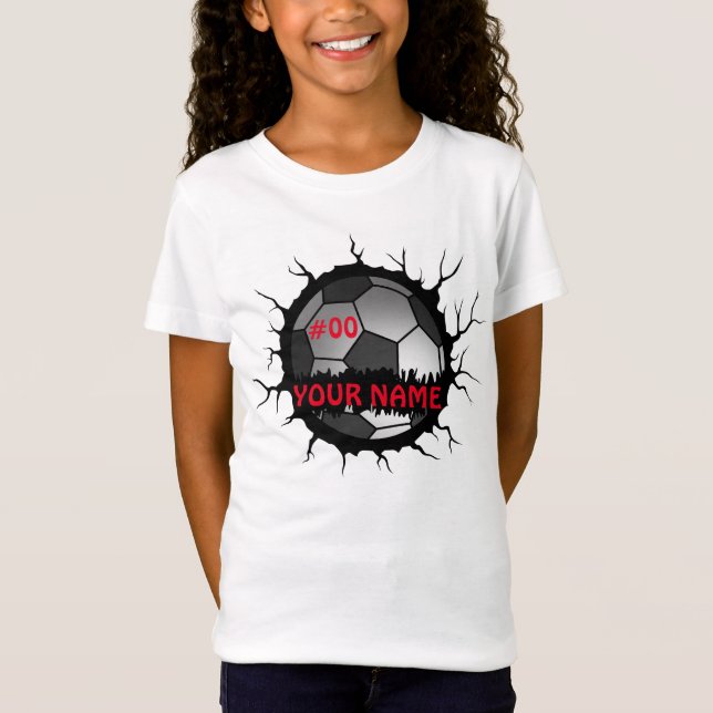 Soccer Logo, Soccer Custom Name, Soccer Gift T-Shirt (Front)