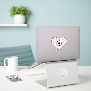 Soccer Love Heart Sticker