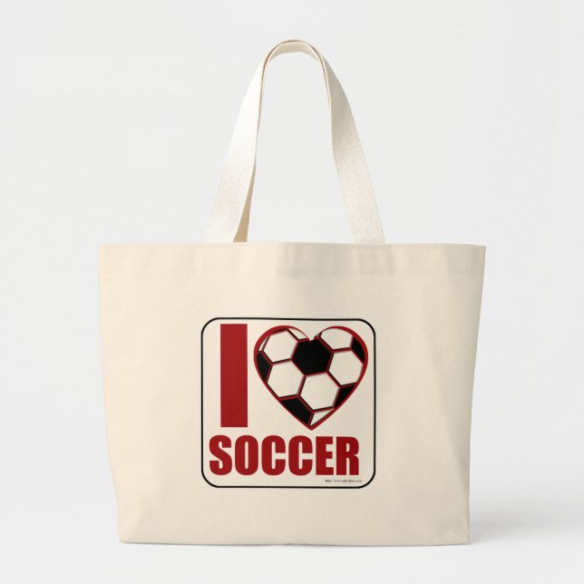 Soccer Love Large Tote Bag (Front)