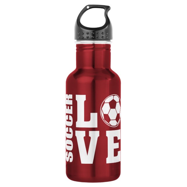 Soccer Love Water Bottle (Front)