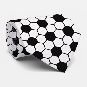 Soccer Lover Football Balls Black and White Custom Neck Tie