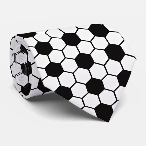 Soccer Lover Football Balls Black and White Custom Neck Tie