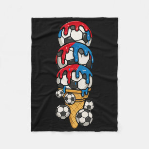 Soccer Lover Ice Cream Cone Drip Art For Sporty Su Fleece Blanket