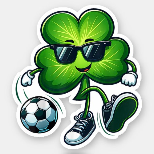 Soccer Lovers Players St Patricks Day Shamrock Sticker