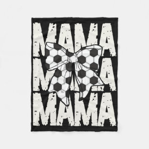 Soccer Mama Coquette Bow Sports Mom Cute Soccer Ga Fleece Blanket