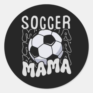 Soccer Mama Groovy Retro Soccer Mom Mothers Day Classic Round Sticker
