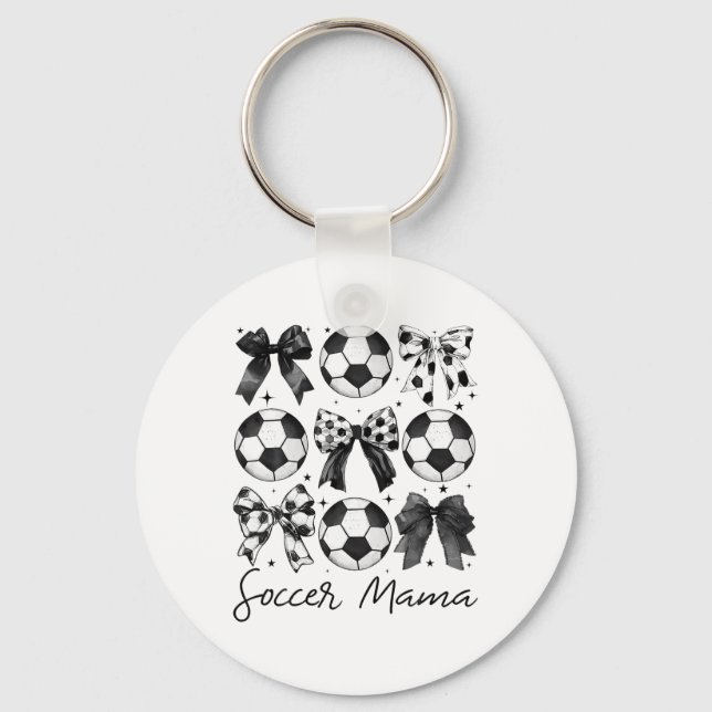 Soccer Mama Shirt Coquette Bow Soccer Mom  Keychain (Front)