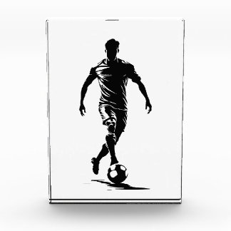 Soccer man with ball design. acrylic award