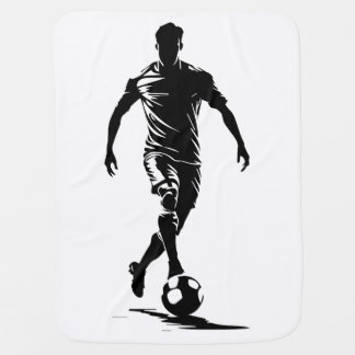 Soccer man with ball design. baby blanket