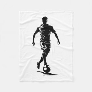 Soccer man with ball design. fleece blanket